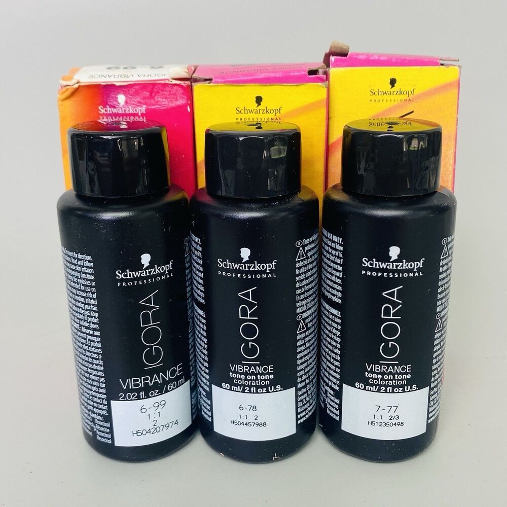 Schwarzkopf Igora Vibrance Tone Medium  Dark Blonde Violet Copper Red Lot of 3